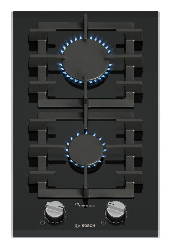 Bosch Serie 8 PRB3A6I40 Hob Black Built-In 30 Cm Gas 2 Zone(S)