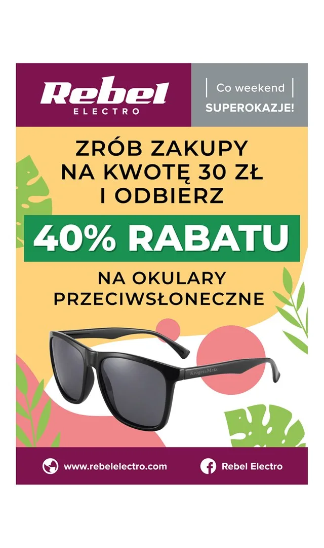 Rebel Electro poster - Promotion on glasses