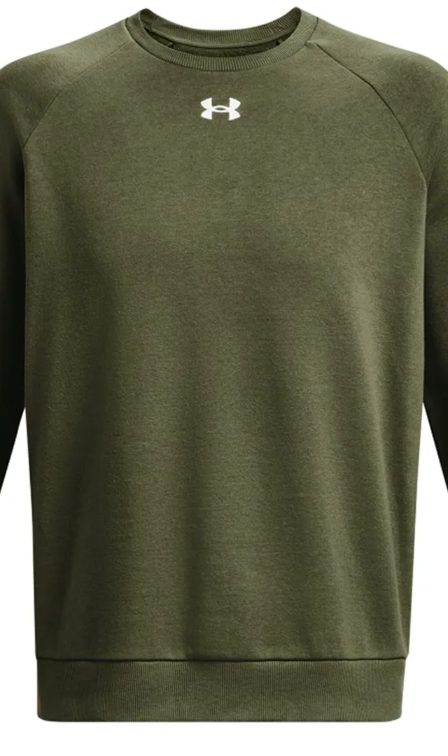 Under Armour Men's Rival Fleece Crew Khaki 1379755 390