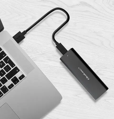Qoltec 50312 storage drive enclosure SSD enclosure Black M.2