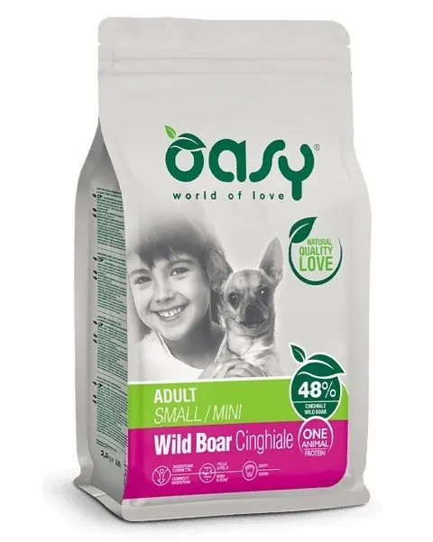 OASY One Animal Protein Adult Small/Mini Wild Boar - Dry Dog Food - 2 5kg