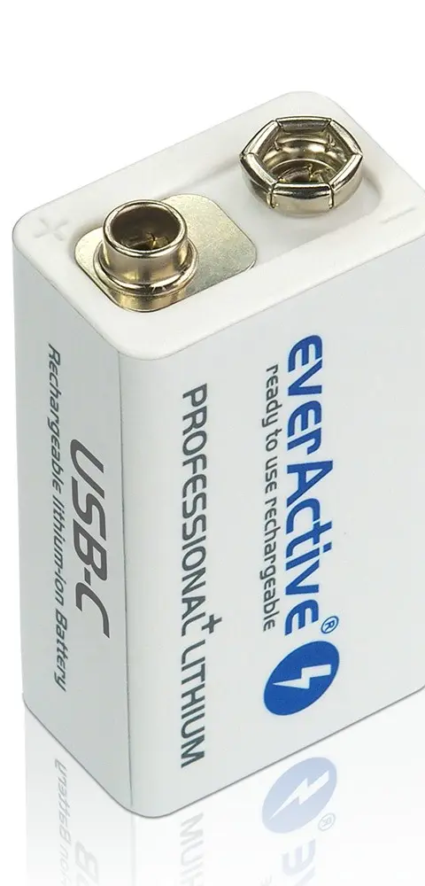 Rechargeable Battery EverActive 6F22/9V Li-Ion 550 MAh With USB TYPE C
