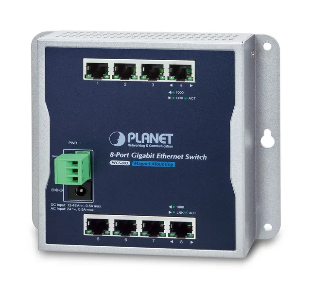 PLANET WGS-803 network switch Unmanaged L2 Gigabit Ethernet (10/100/1000) Black