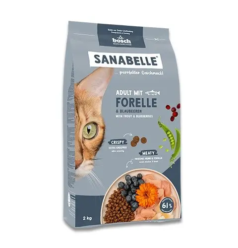 BOSCH Sanabelle Adult Trout Blueberries - Dry Cat Food - 2kg