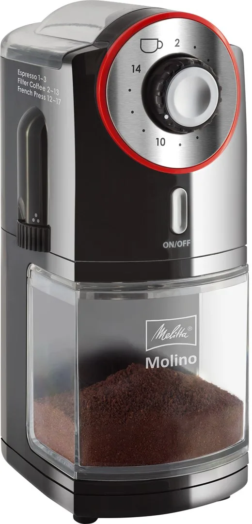 Melitta Molino 100 W Black, Red, Stainless steel