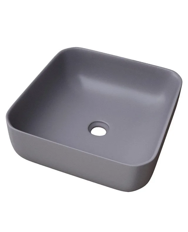 WASHBASIN CATANIA 385X385X140 MATT GREY