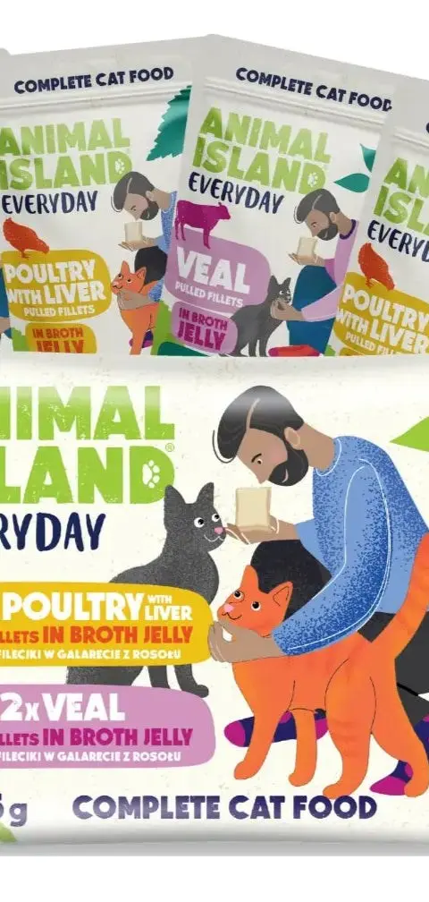 ANIMAL ISLAND Everyday Veal And Poultry With Liver - Wet Cat Food - 4 X 85g