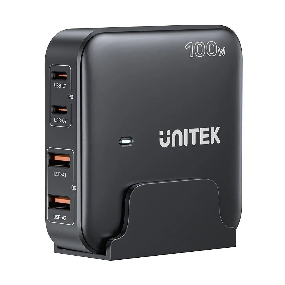 GaN Network Charger - Unitek P1229ABK01-EU 100W 2x USB-C 2x USB-A