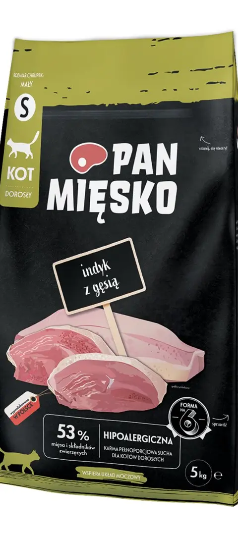 PAN MIĘSKO Turkey With Goose Small - Dry Cat Food - 5 Kg