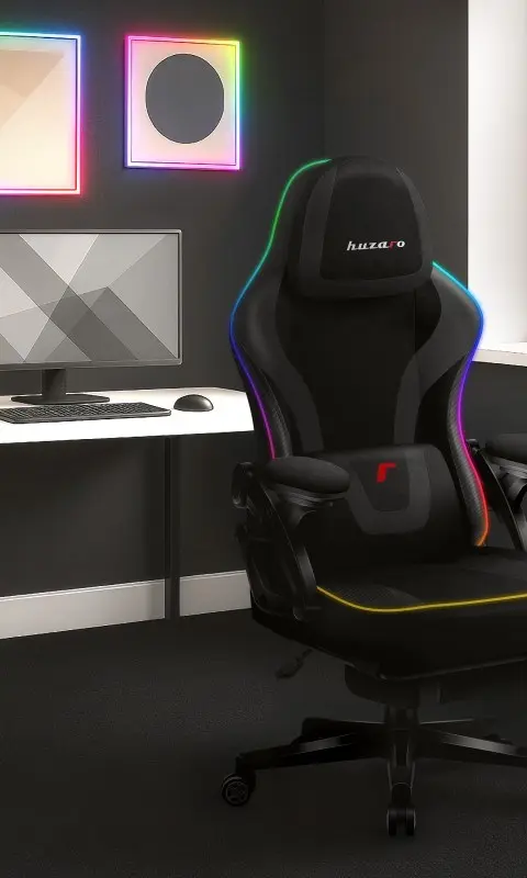 RGB Black Mesh Gaming Chair