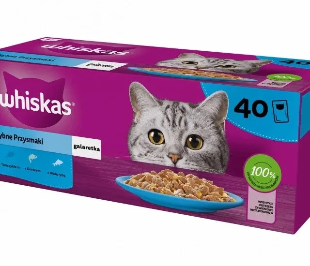 WHISKAS Fish Favourites In Jelly - Wet Cat Food - 40x85 G