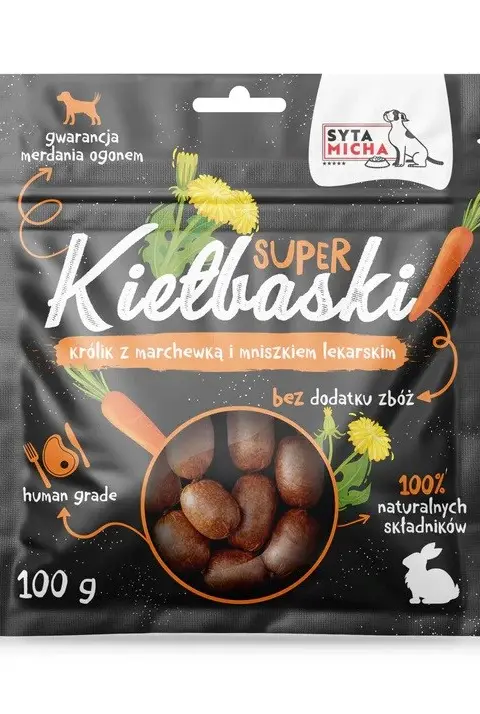 SYTA MICHA Great Sausages With Rabbit Carrot And Dandelion - Dog Treat - 100g