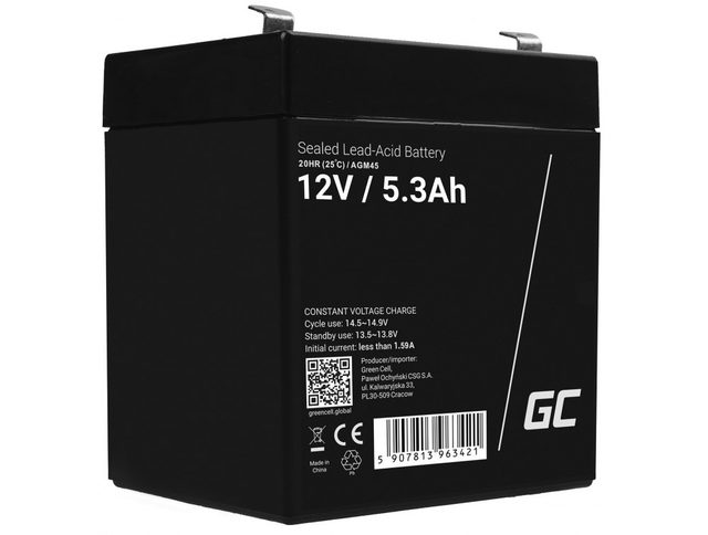 Green Cell AGM45 UPS battery Sealed Lead Acid (VRLA) 12 V 5.3 Ah