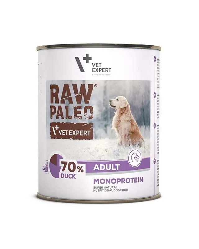 VETEXPERT Raw Paleo Adult Monoprotein Duck - Wet Dog Food - 800 G