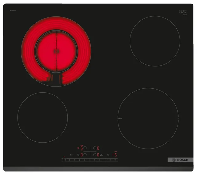 Bosch PKF631FP3E Hob Black Built-In 60 Cm Ceramic Hob 4 Zone(S)