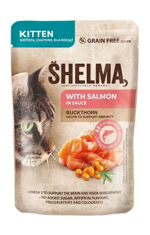 SHELMA Kitten With Salmon In Sauce - Wet Cat Food - 85g