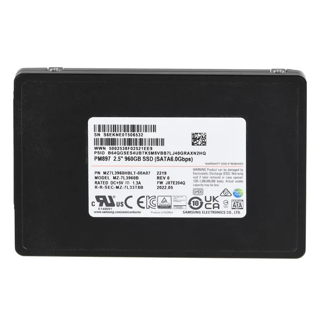 Samsung PM897 960 GB 2.5" Serial ATA III V-NAND