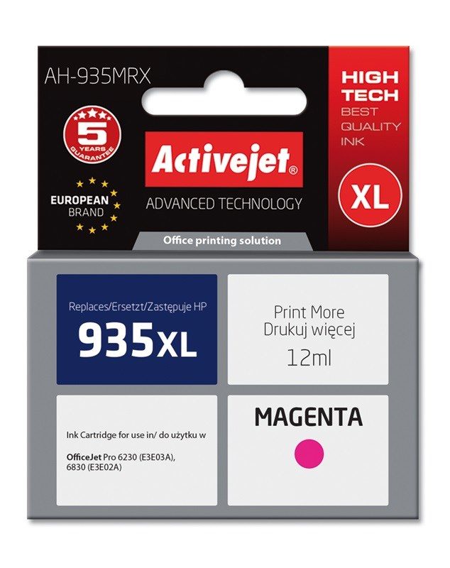Activejet AH-935MRX ink (replacement for HP 935XL C2P25AE; Premium; 12 ml; magenta)