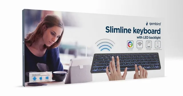 Gembird KB-BTRGB-01-DE keyboard Universal Bluetooth QWERTZ German Black