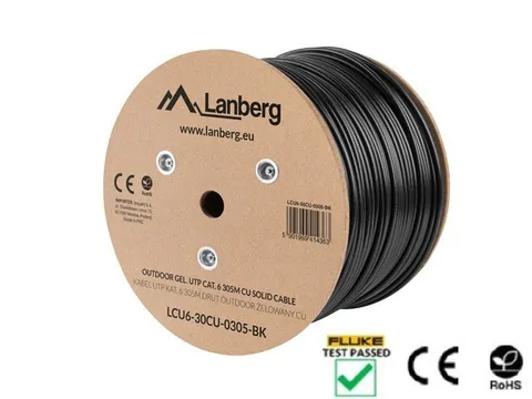Lanberg LCU6-30CU-0305-BK networking cable Black 305 m Cat6 U/UTP (UTP)