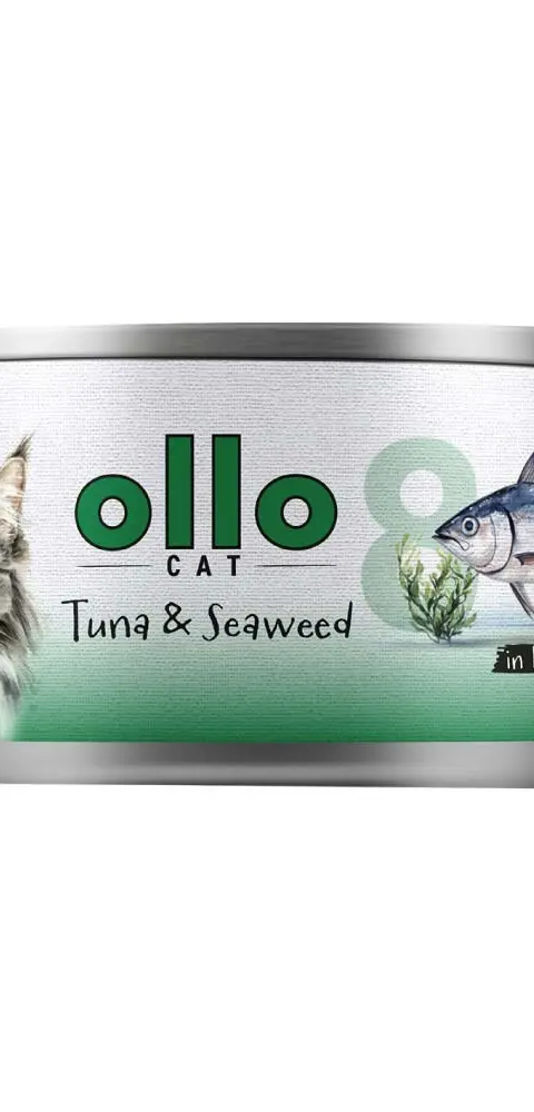 OLLO Cat Nr 8 Tuna Seaweed In Broth - Wet Cat Food - 70g