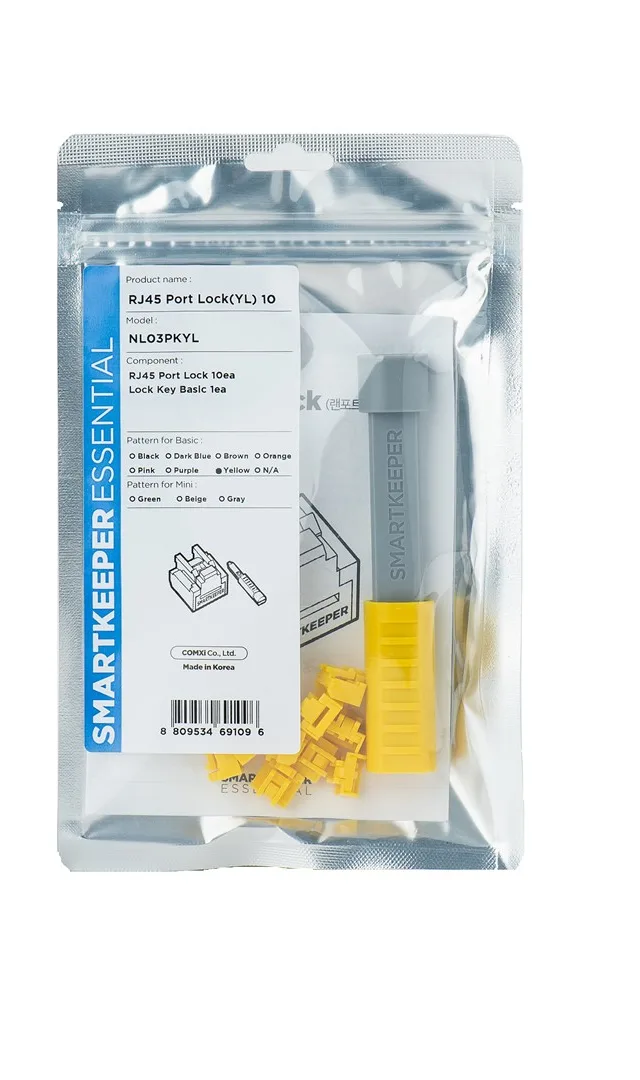 Smartkeeper NL03PKYL port blocker Port blocker + key RJ-45 Yellow 1 pc(s)