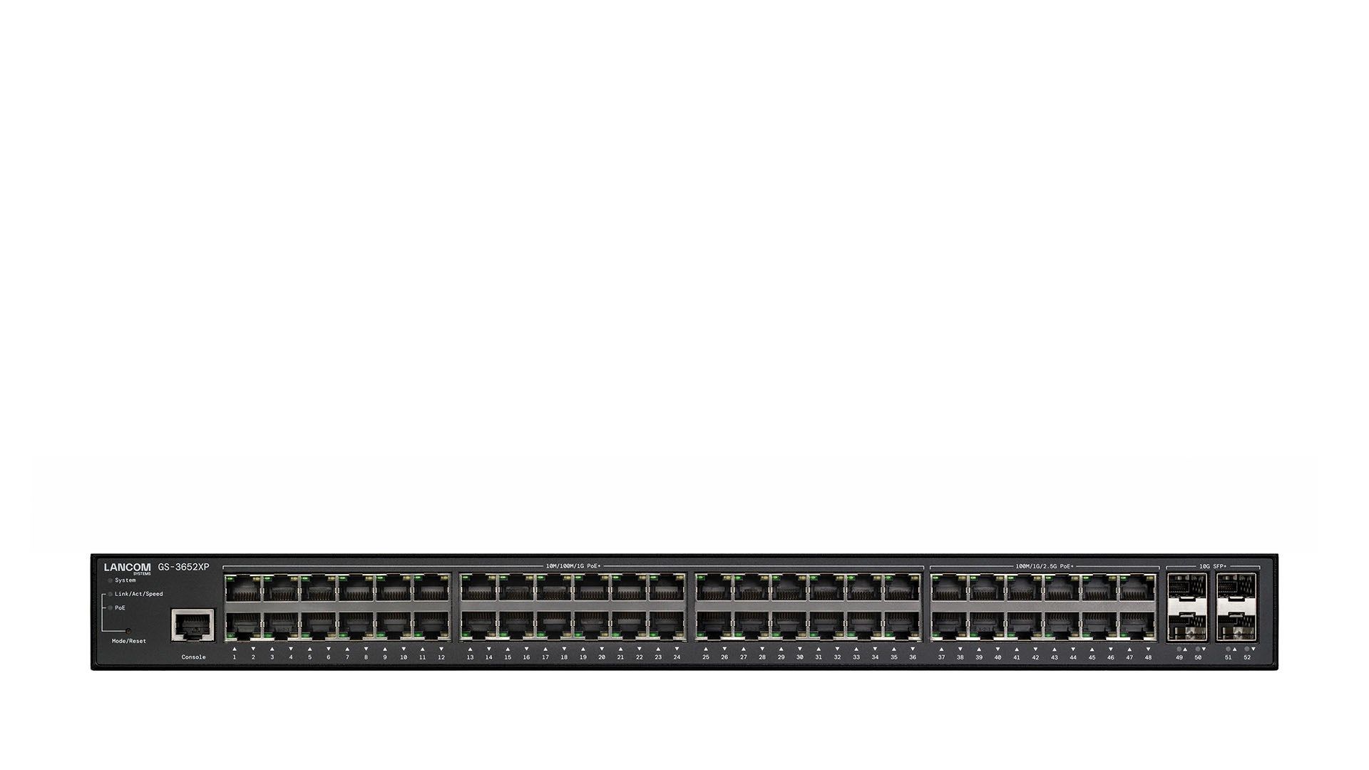 LANCOM GS-3652XP Managed L3 2.5G Ethernet (100/1000/2500) Power over Ethernet (PoE) 1U Black