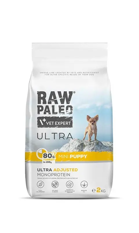 RAW PALEO Ultra Mini Puppy Turkey - Dry Food For Puppies - 2 Kg