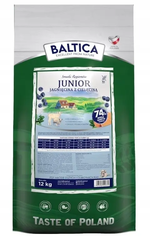 BALTICA Smaki RegionóW Junior Lamb With Veal - Dry Dog Food - 12kg