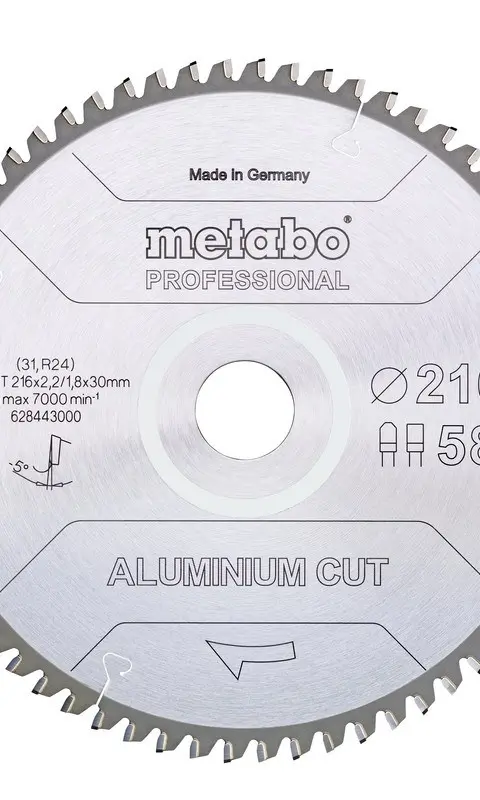METABO Saw Blade FZ/TZ 216x30x58z For Aluminium
