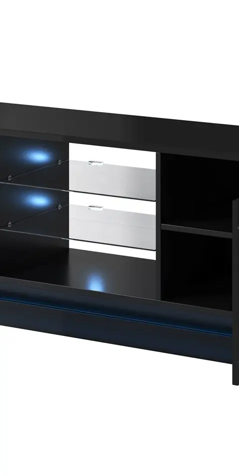 Cama TV Cabinet QIU 160 MDF Black Gloss/Black Gloss