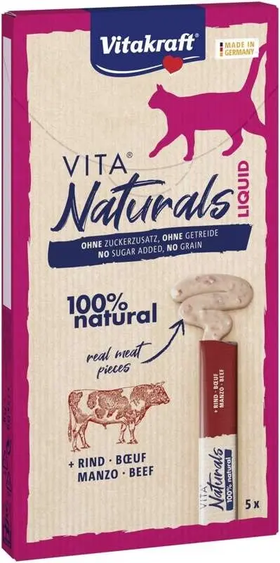 VITAKRAFT VITA NATURALS Liquid Beef - Cat Treat - 5x15 G