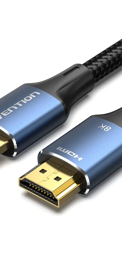 Vention Cotton Braided HDMI-A Male to Male HD Cable 8K 5M Blue Aluminum Alloy Type