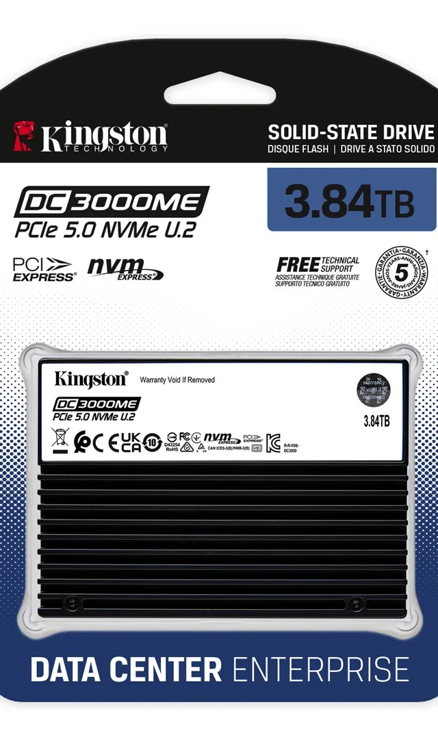 Kingston Technology 3.84TB DC3000ME U.2 PCIe 5.0 NVMe TCG Opal Enterprise SSD