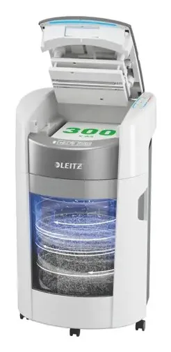 Leitz 80410000 IQ Optimax AutoFeed 300 paper shredder, P5, 300 sheets, 25-litre waste bin