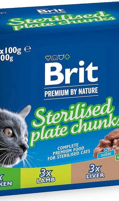 BRIT Premium Cat Sterilised Plate - Wet Cat Food - 12x100g