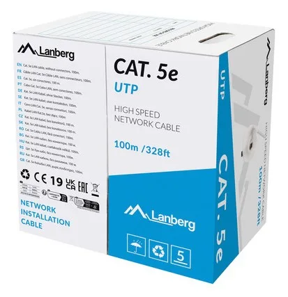 Lanberg LCU5-12CU-0100-S networking cable Grey 100 m Cat.5/Cat.5e U/UTP (UTP)