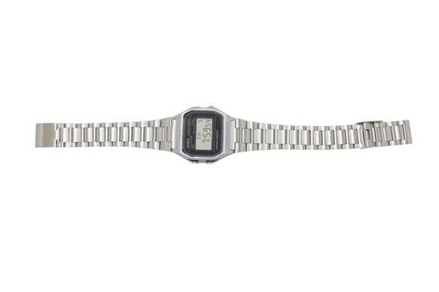 Casio A158WA Vintage Unisex-Uhr Digital Mit Edelstahlarmband, Silver
