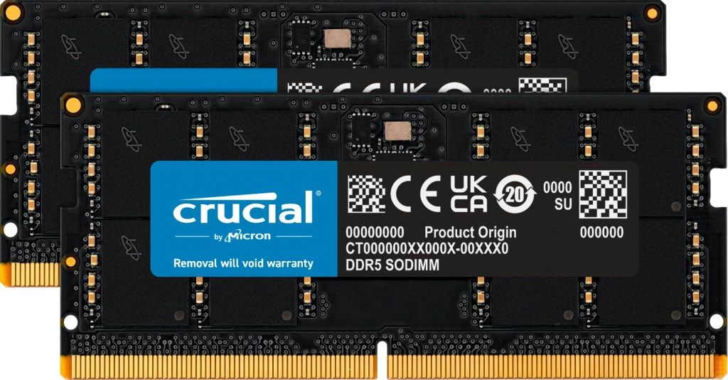 Crucial CT2K32G48C40S5 memory module 64 GB 2 x 32 GB DDR5 262-pin SO-DIMM