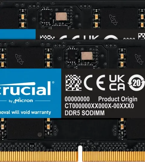 Crucial CT2K32G48C40S5 memory module 64 GB 2 x 32 GB DDR5 262-pin SO-DIMM