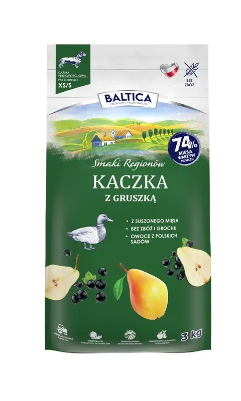 BALTICA Smaki RegionóW Small Breeds Duck With Pear - Dry Dog Food - 3kg
