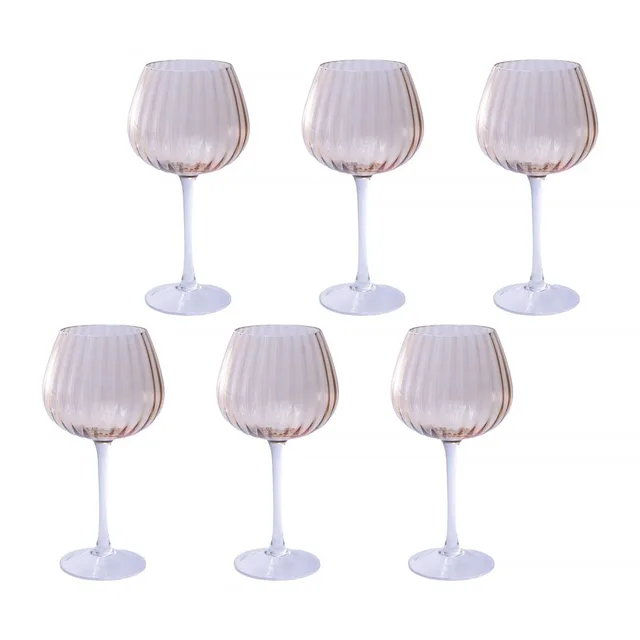 ROSE TULIPANI PRISMIA Set Of 6 Glasses 460 Ml