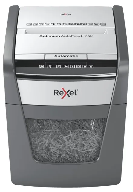 Rexel Optimum AutoFeed+ 50X Automatic Cross Cut Paper Shredder P4