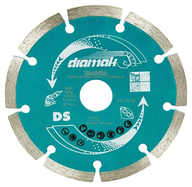 MAKITA DIAMOND BLADE 125x22 23mm SEGMENT /10pcs. CONCRETE BRICK MARBLE