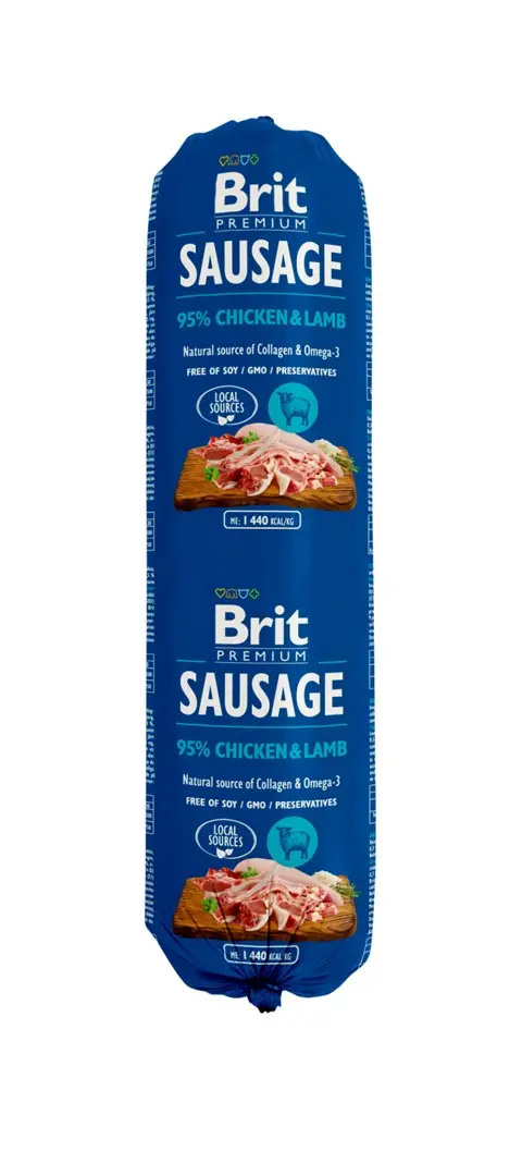 BRIT Premium Sausage Chicken And Lamb - Wet Dog Food - 800g