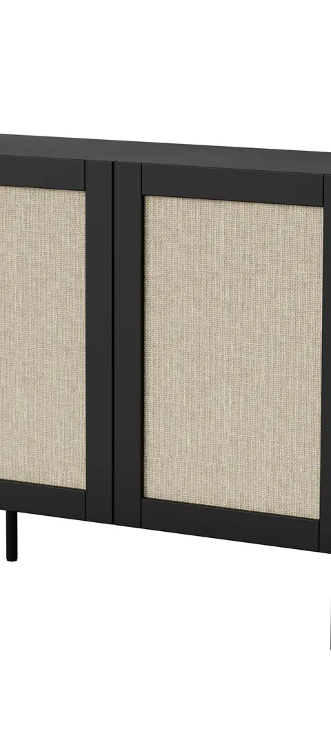 JUTA 2D Chest Of Drawers 100x39.5x90 Black Linol Calabria