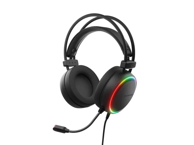 SŁUCHAWKI NAUSZNE GENESIS NEON 614 RGB USB Z MIKROFONEM PODŚWIETLENIE CZARNE