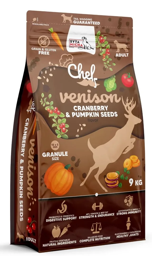 SYTA MICHA Chef Venison With Cranberry And Pumpkin Seeds - Dry Dog Food - 9kg