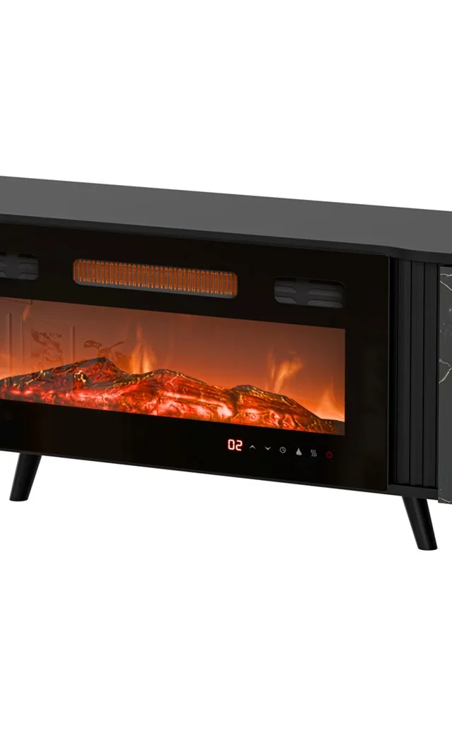 Cama RTV Cabinet Volare 200 X 39 X 49 Cm Black/San Sebastian Fireplace