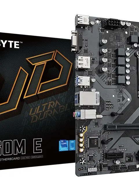 GIGABYTE B760M E Motherboard - Supports 14th Gen. Intel Core CPUs, 6+1+1 phases VRM, up to 7200MHz DDR5 (OC), 2xPCIe 4.0 M.2, 1 GbE LAN, USB 3.2 Gen 1